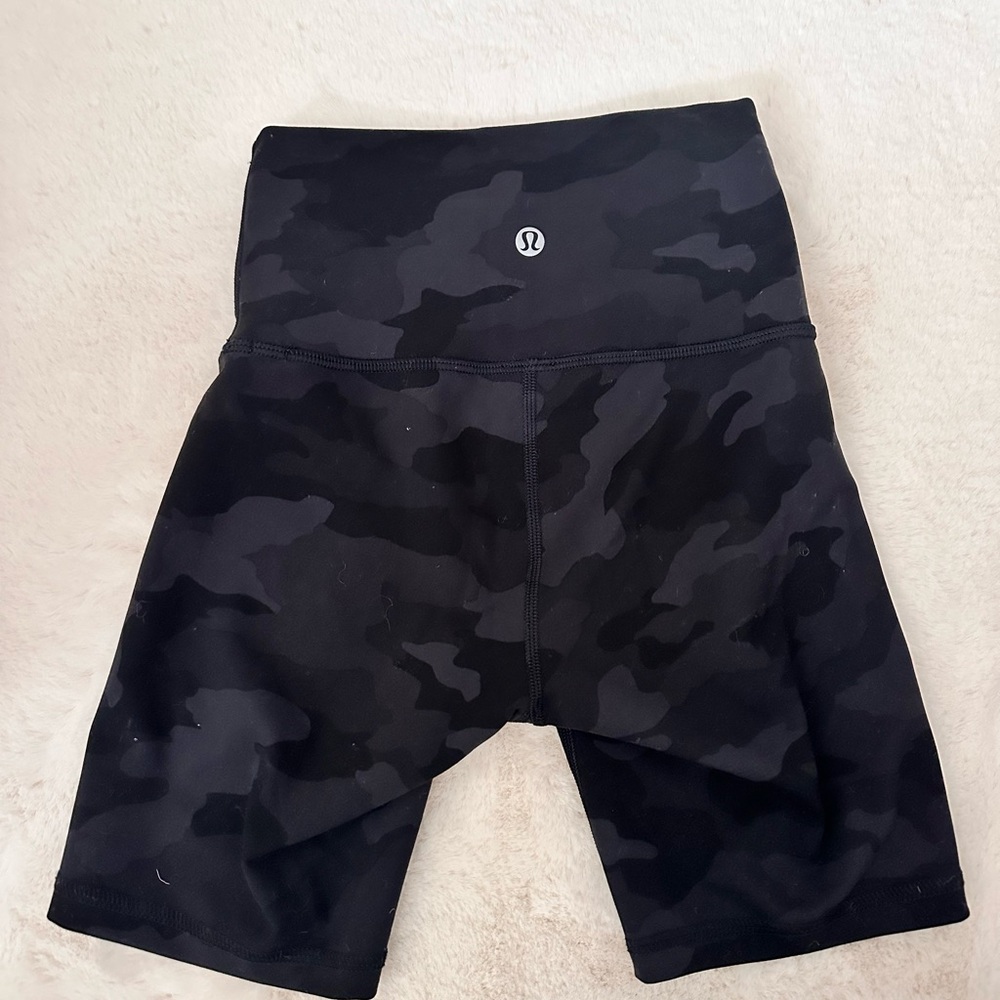 lululemon athletica Black Camo Bike Shorts